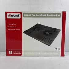 Inland Pro Notebook Cooling Pad 2 Fans Black Slim Heavy Duty USB New In Box