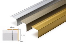 Aluminium Stair Nosing 45mm x 40mm x 118cm Step Edge Trim Anodised Colours