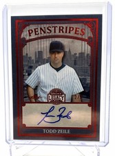 2025 Leaf a Bronx Legacy - Penstripes Todd Zeile Spectrum Red Holofoil 2/9 AU.