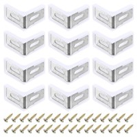 12Stk 90 Grad Kunststoffeckwinkel, 28X17,5X28Mm Regalwinkel Mit Schrauben, Weiß