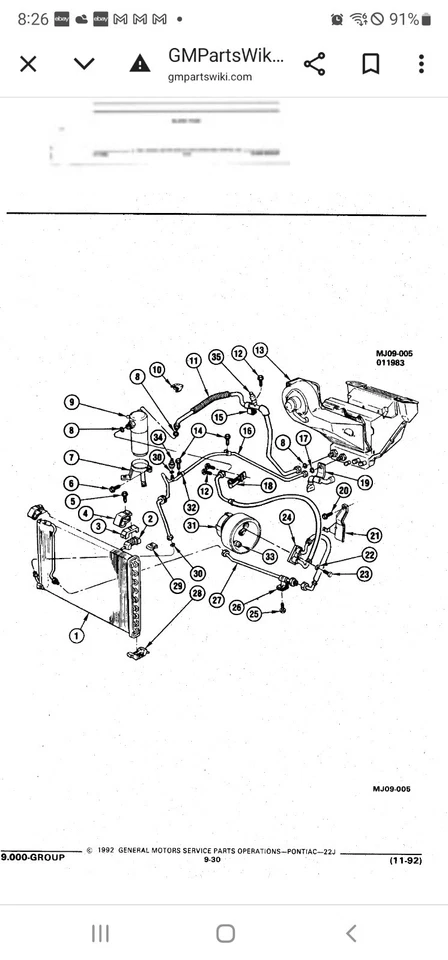NUEVO 1982-83 OLDS FIRENZA BUICK SKYHAWK TUBO DE AIRE ACONDICIONADO, ENTRADA DE CONDENSADOR 14052448 GM OE Foto 2 de 3