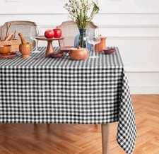 Solino Home Linen Tablecloth 60 x 120 Inch - 100 Pure Linen Gingham