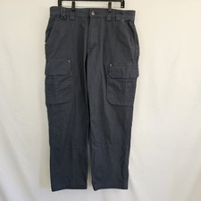Duluth Trading Flex Fire Hose Cargo Pants Men's Gray Relaxed Workwear 36 x 32