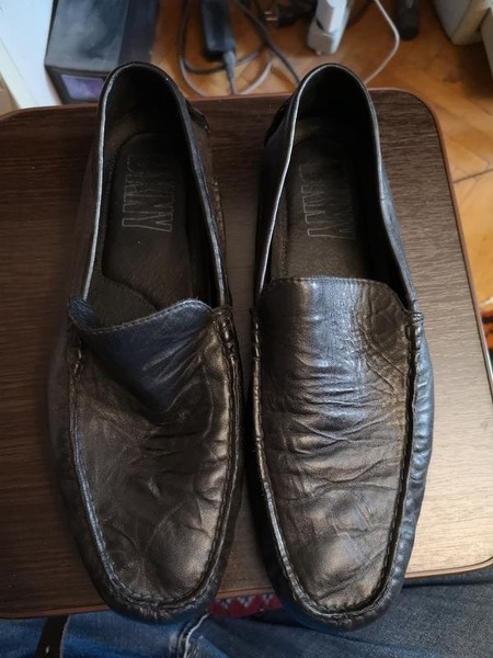 Men DKNY Loafers Black Leather 44