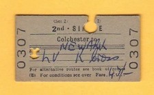 British Railways Ticket ~ BR(E) 2nd 'Blank' Single - Colchester to Newark - 1964