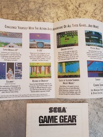 Sega Game Gear System Console Instruction Manual  And Booklet ONLY  Gamegear 