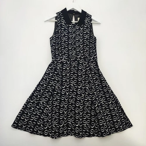 Abito classico Kate Spade donna nero lunghezza ginocchio aderente e svasato taglia 2