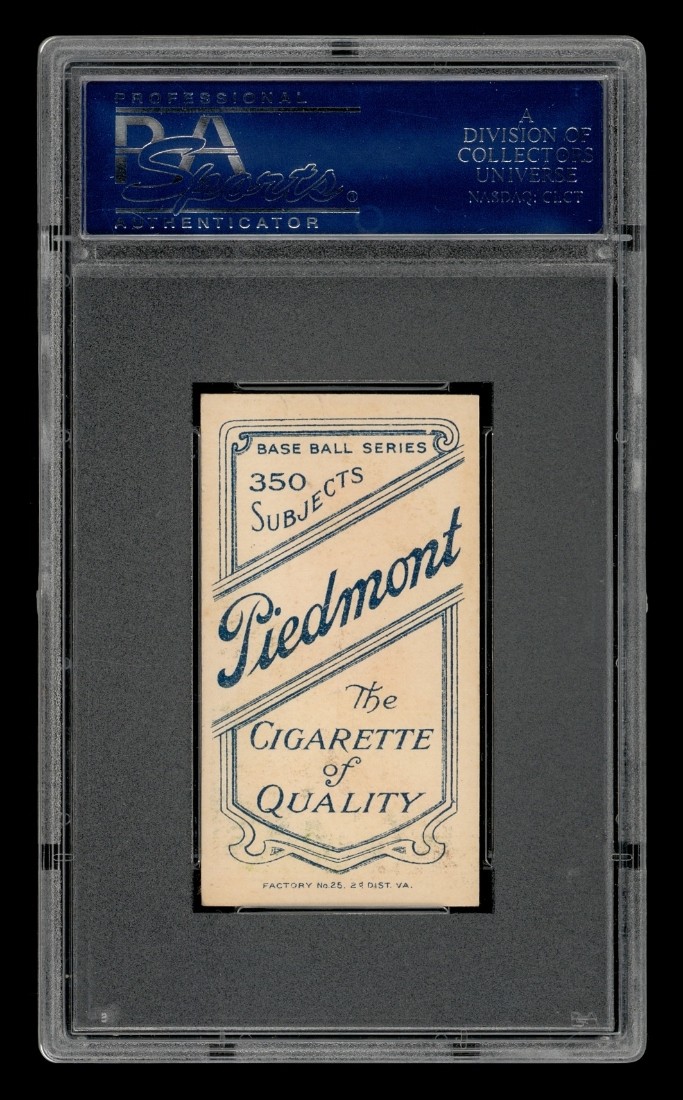 1909-11 T206 Set-Break Home Run Baker Piedmont PSA 6 EX-MT view 2
