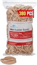 1Intheoffice Rubber Bands 64, Thick Rubber Bands, Heavy Duty Rubber Bands, Beig