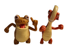 2 Gigantosaurus 3 inch Dinosaur Figures Mazu & Rocky Posable Tails