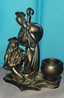 PartyLite Holy Night Shepherd Tealight Holder  Bronze finish
