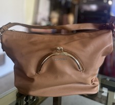 Steve Madden Shoulder Bag Faux Leather Cognac Brown Front Snap Purse