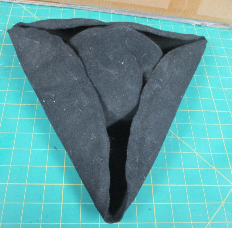 Reproduction 18th Century Black Wool Felt Tricorn Fair Condition