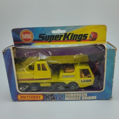 Matchbox Super Kings K-12 Hercules Mobile Crane Laing Diecast Truck 1974 w/Box