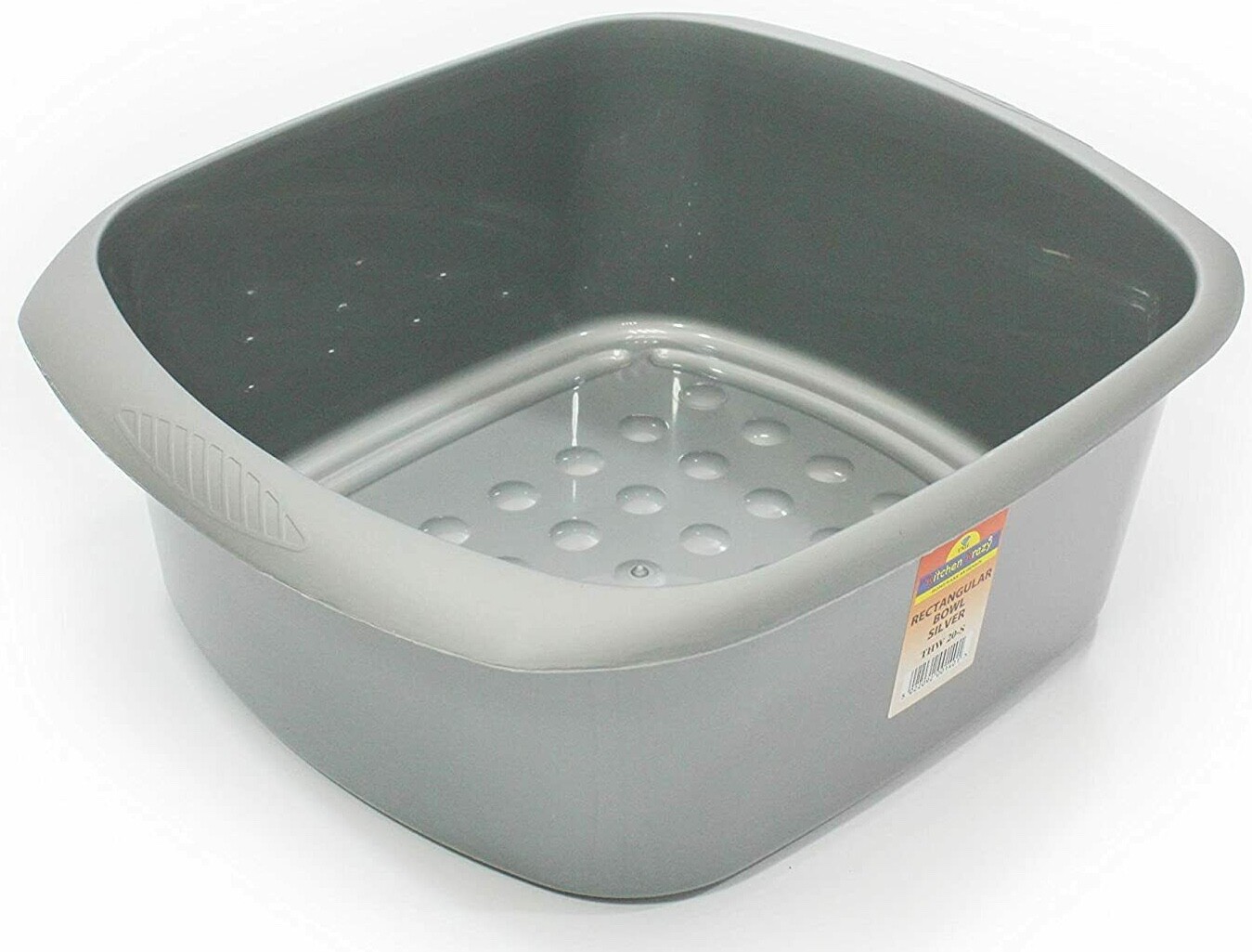 TML Rectangular Plastic Kitchen Home Cleaning Washing Up Sink Bowl 11L - Silver
