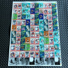 JIM HENSON MUPPETS TAKE THE ICE 100-CARD UNCUT SHEET CARDZ 1994 28x38 NHL HOCKEY