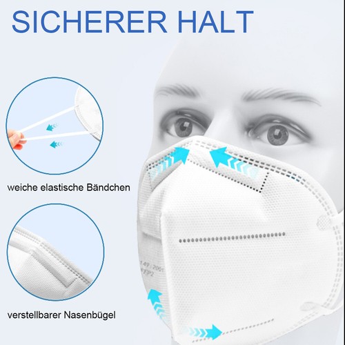 FFP2 Maske schwarz BUNT CE zertifiziert 5 10 20 50 100 x Stück Masken Mundschutz - Bild 21 von 47
