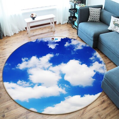 3D White Cloud Blue Sky ZHUA2684 Game Non Slip Rug Mat Photo Carpet Amy