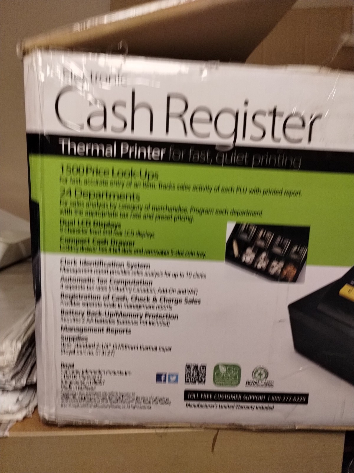 Royal 210DX Electronic Cash Register, Thermal Printer For Fast Quiet