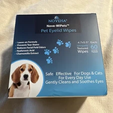 Noveha Pet Eyelid Wipes, 60 Count
