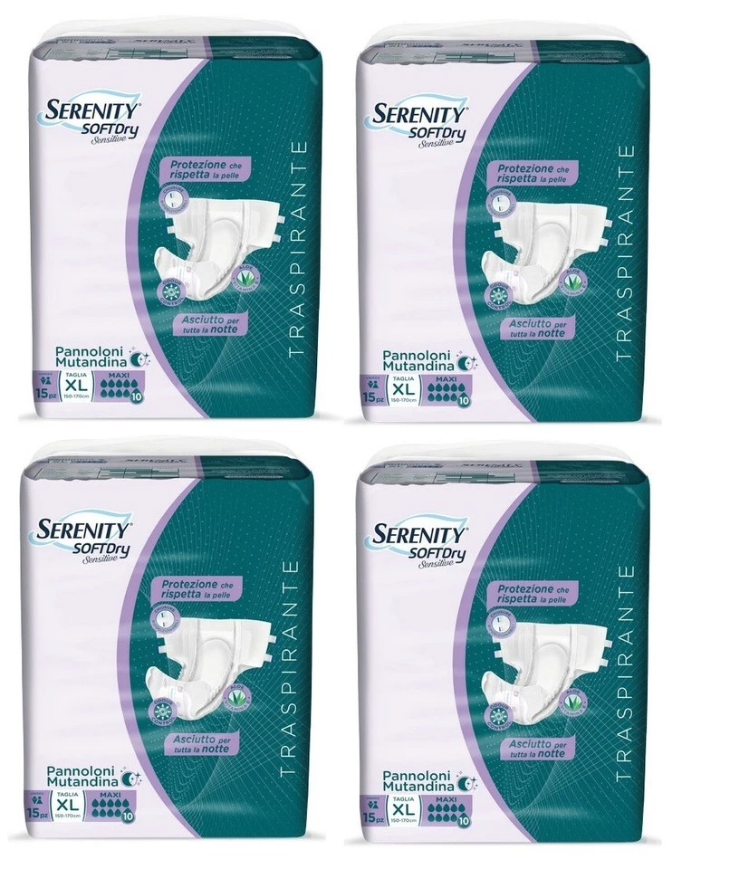 Pannoloni Serenity Maxi taglia XL assorbenza massima 60 pezzi