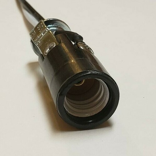 2 1/16" Tall Keyless Candelabra Lamp Socket 9 Inch Leads 1/8IP Hickey 48311WJB - Picture 6 of 7