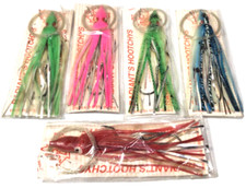 5 Radiant Lures 5” Squirt Hootchies - squid trolling lures rigged double hook 1A