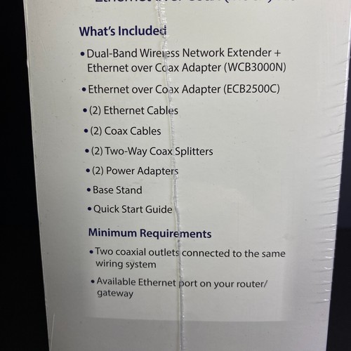 Actiontec Dual-Band Wireless Network Extender Ethernet over Coax MOCA Kit WCB300 - Picture 9 of 11