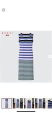 NWT MARNI x Uniqlo wool Striped Sleeveless Knitted Dress BLUE SIZE SMALL