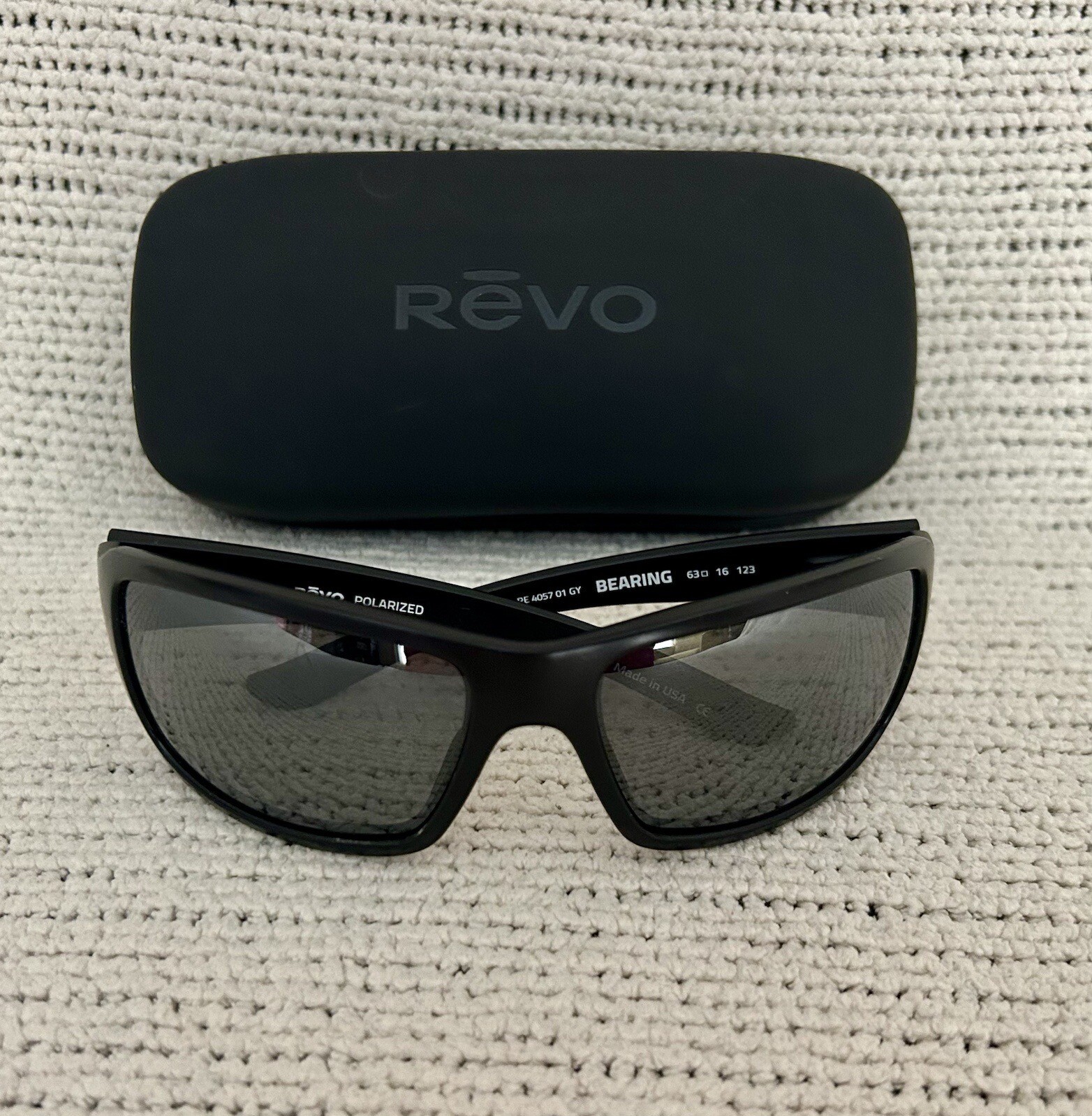 Revo Bearing Graphite Polarized Wrap Men's Sunglasses RE 4057 01 GY 63