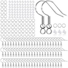 925 Sterling Silver Plated Earring Hooks 150 PCS/75 PairsEar Wires Fish Hooks...