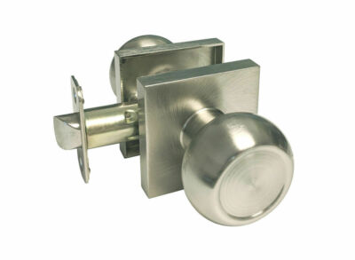 Satin Nickel Square Plate door locks Knobs Keyed entry privacy passage deadbolt