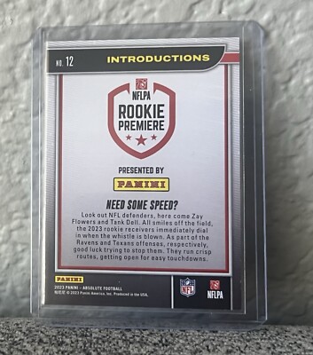 2023 Panini Absolute - Introductions #12 Zay Flowers, Tank Dell