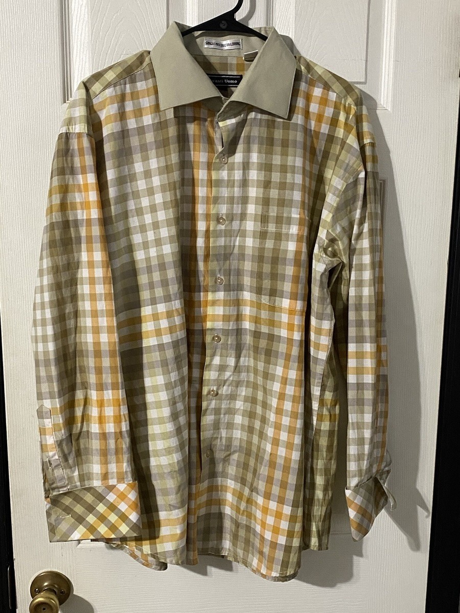 avanti uomo men's dress shirts Avanti Uomo French Cuff Dress Shirt DN32M Ecru 16 4/5