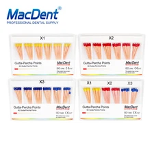 60 Pcs MacDent Dental Endodontic Endo Root Canal Obturtaion Gutta Percha Points