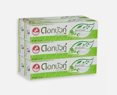 Twin Lotus Dok Bua Ku Dark Genuine Herbal Toothpaste Original Teeth Gums 100g