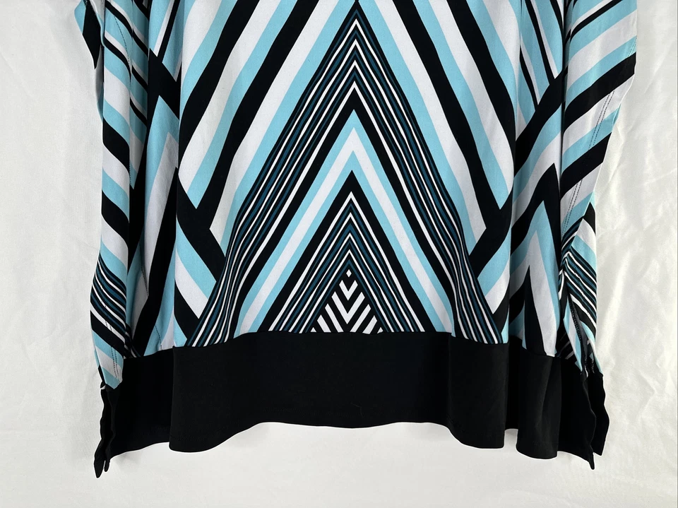 Blusa poncho Michael Kors feminina plus size 1X azul stretch casual - Imagem 3 de 4