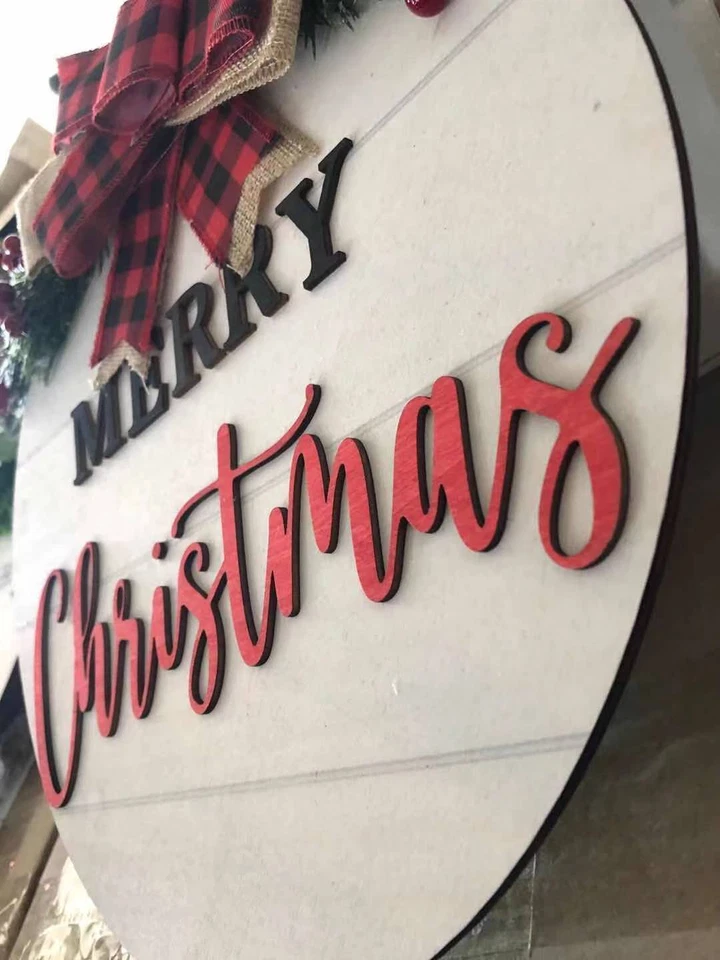 Christmas Wooden Door Hangings Garden Door Background Wall Decorative Hangings - Image 4 of 4