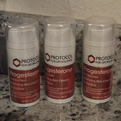 3 X Protocol for Life Balance, Natural Progesterone, Liposomal Skin Cream, Unsce