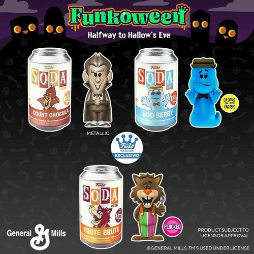 Full Set✔ Funkoween 2021 Funko Soda Ad Icons Count Chocula Boo Berry Frute Brute - Picture 2 of 8