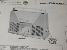 Original Sams Photofact Manual ARVIN 852P, 854P CH. RE372  258 