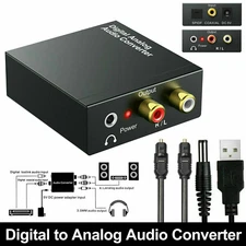 Optical Coaxial Toslink Digital to Analog Audio Converter Adapter RCA 3.5mm L/R