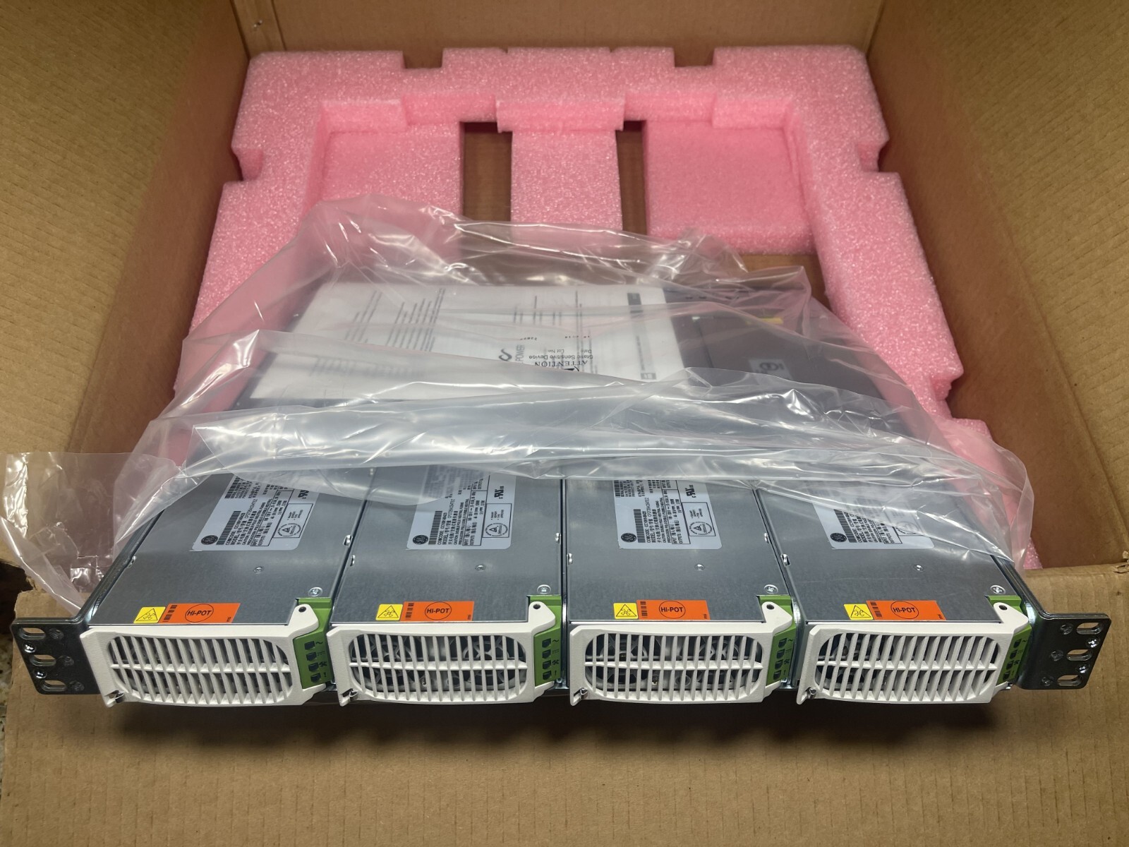 ABB,GE,LINEAGE,OMNION 100A Power Line rectifier Shelf W/4 modules J85480S1-L21