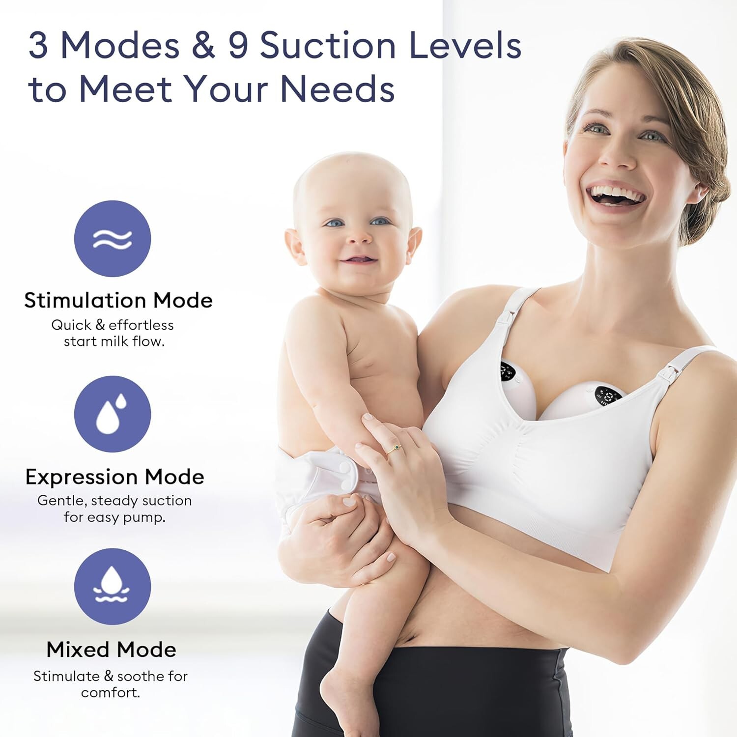 Momfann Breast Pump Wearable, Hands-Free APP Control Portable NEW Sealed (D3)