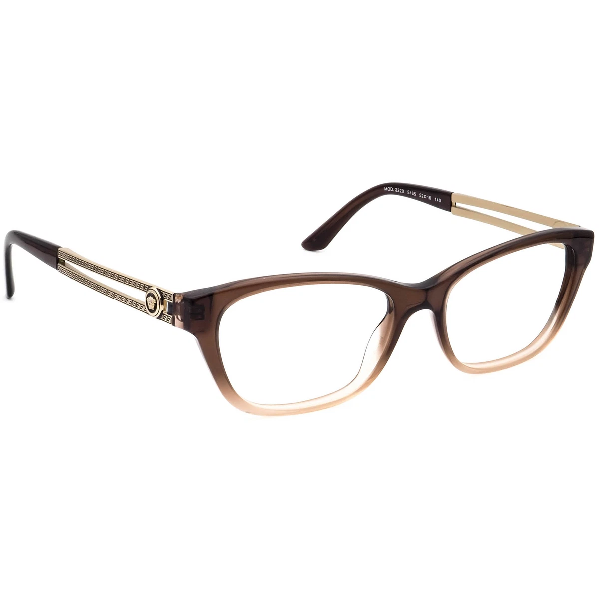 Versace Eyeglasses MOD.3220 5165 Brown Gradient Gold Frame Italy 52 16 140