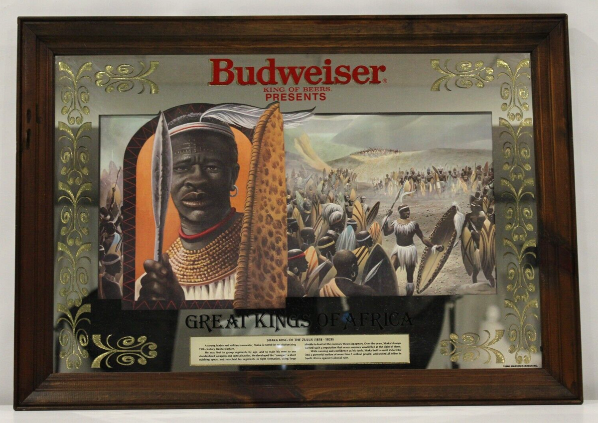 VTG Anheuser Busch 1980 Mirror Art Sign Framed Great Kings Of