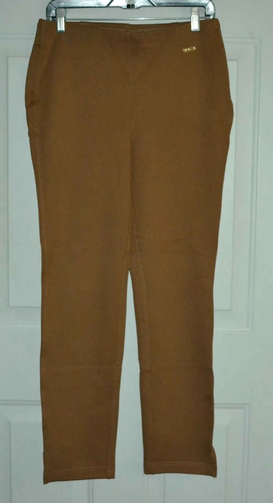 RAFAELLA SOLID SUPREME STRETCH PANTALON PONTE PULL ON MARRON M 10 12 RSBFB072