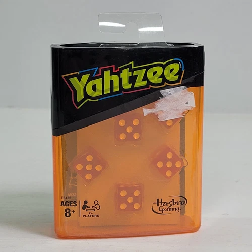 Yahtzee Neon Retro Orange Pop Portable Travel Board Game Strategy Hasbro Brand