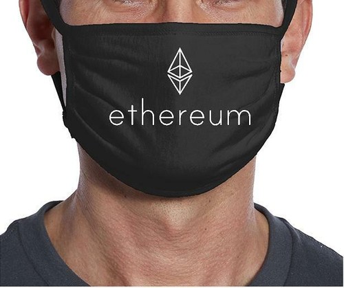 ETHEREUM Black Protective Face Mask Washable Reusable , ETH 2.0