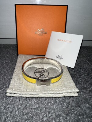 Men s Hermes Clic HH Bracelet - Size T5 - Juane De Naples Yellow - $700